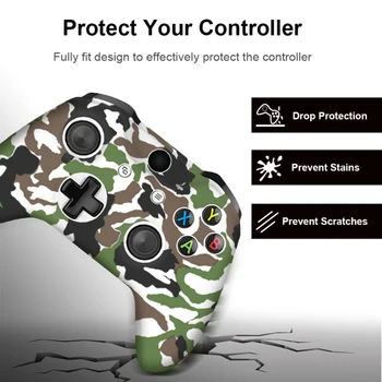 Til Xbox One X S Gamepad Controller Camo Silikone Cover Gummi Huden Greb Tilfælde Beskyttende For Xbox Slim Joysticket Dropshiping