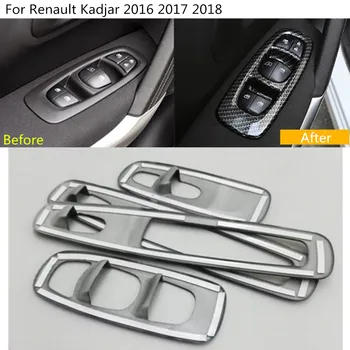 For Renault Kadjar 2016 2017 2018 2019 2020 Bil, Dør, Vindue, Glas Inderste Panel Armlæn Lift-Kontakten Knappen Beskær Ramme Støbning 4stk