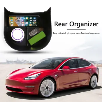 ABS Plast Bagside opbevaringsboks Indvendigt Tilbehør ABS Sorte Bil Bag opbevaringsboks til Tesla Model 3 2019-2021