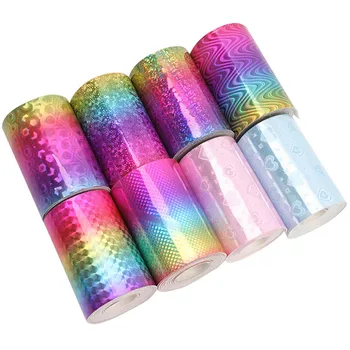 Farvestrålende Blankt Bånd Rainbow Gradient Farve Stropper Ferie Dekoration Hånd Syning Materialer DIY Håndværk Forsyninger 2Yards