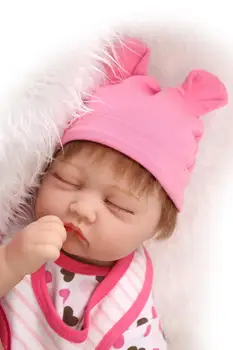 Falske baby sove reborn dukker gave 22inch blød silikone dukker genfødt real bebe i live boneca genfødt oyuncak bebek