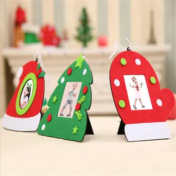 Non-woven Christmas Photo Frame Picture Holder Frame Xmas Tree Ornaments Gift Home Decoration