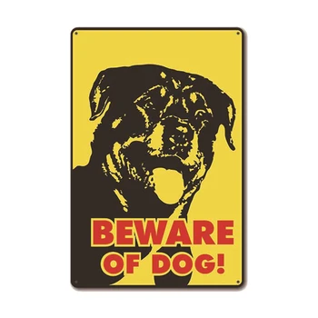 Pas på Hunden Tin Tegn Metal Plaques Forsigtig Hunde Vintage Plakat vægmaleri til Haven Hus Dør, boligindretning 20x30cm