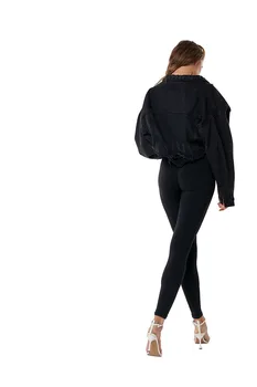 SONDR 2021 foråret jakke Europæiske og smuk sort denim jakke kort vasket denim jakke, mode top dametøj
