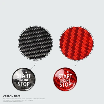 2x Carbon Fiber Motor Start Stop Knappen Interiør Trim Cover Sticker til Mini Cooper R55 R56 R57 R58 R59 R60 R61(A&B)
