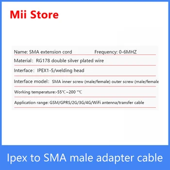 IPEX til SMA male adapter kabel WIFI udvidelse jumper GSM GPS 4G antenne modul G178 kabel