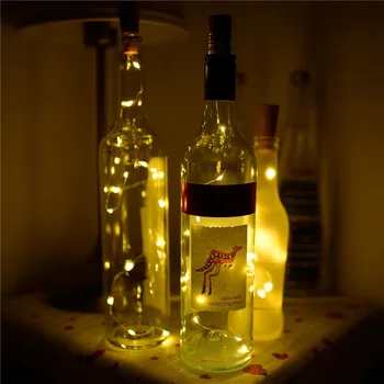 100X2m 20-LED kobbertråd String Lys med Flaske, Prop for Glas Håndværk Flaske Fairy Valentines Bryllup Dekoration Lampe Party