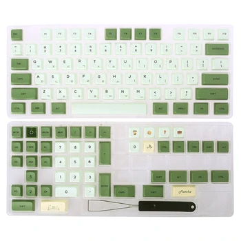 124Keys Matcha Tema Keycap Dye Sublimation XDA Profil Mekanisk Tastatur