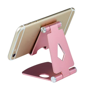 Justerbar Aluminium Stå Sammenfoldelig Bærbare bordholder til Smartphone, Tablet NK-Shopping