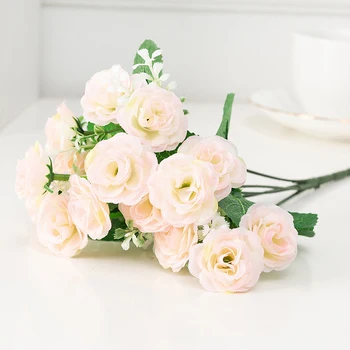 Kunstige Flowers15 Små Knopper Forskellige Roser, Blomster Ornamenter De Indendørs