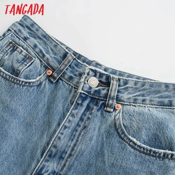 Tangada 2021 fashion kvinder hul jeans, bukser, lange bukser kæreste stil lommer, lynlås kvindelige bukser 4M226