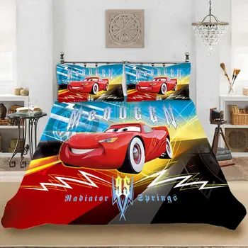 Lightning McQueen Bil Strøelse Sæt til Børn Soveværelse Indretning King Quilt Duvet Cover Sæt Enkelt Lagen Drenge Hjem Børns Linned