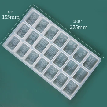 Nye DIY Crystal Epoxy Forme Mahjong Maskine Store Tegn 42 Mahjong Silikone Formen Engros