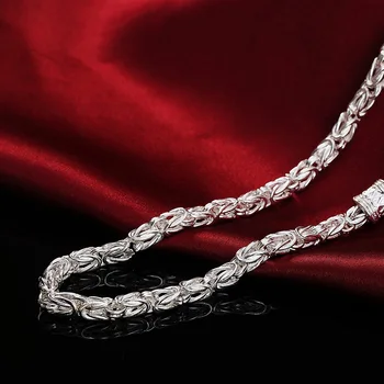 925 Sterling Sølv 20 Tommer 5mm Vintage Link Kæde Halskæde Til Kvinder Mand Fashion Bryllup Engagement Party Charme Smykker JP