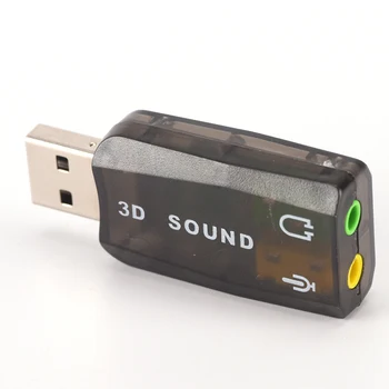 1 stk 3D USB-lydkort, USB-Audio 5.1 Eksterne USB lydkort Audio Adapter Mikrofon Højttaler Audio Interface Til Bærbare PC Micro Data