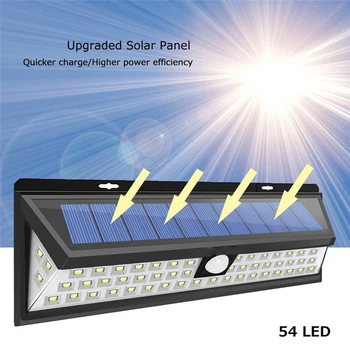 118 LED Solar Powered Motion Sensor Lampe Hjem Sikkerhed Vandtæt PIR Sensor væglampe til Udendørs Have