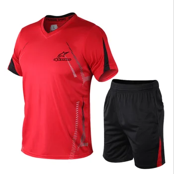To-Piece Mænds Sportstøj Sommer Tøj, T-Shirt, Shorts Mærke træningsdragt