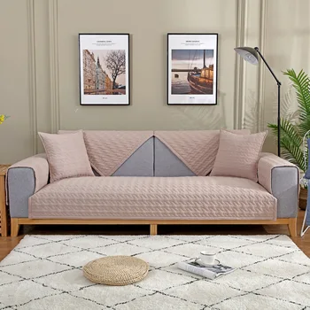 1PC, Non-slip Sofa Håndklæde Nordiske Solid Farve Flytbare Møbler Protector Cover til Stue L-form Hjørne med Armlæn Slipcovers
