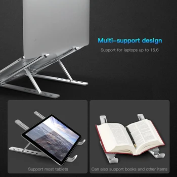 Bærbare Laptop Stand Justerbare Skridsikre Notebook Stand med Justerbar 6 Niveauer Højde Android Bærbar Tabletter