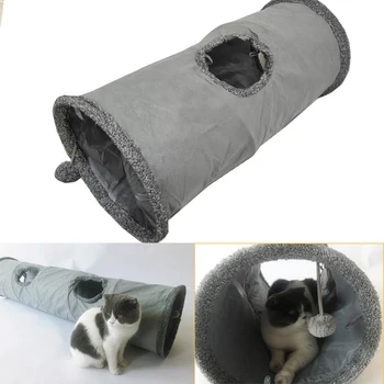 Sammenklappelig Kat Tunnel Toy Killing Interaktivt med Bolden Rør Kat Legetøj til Store Katte, Hund, Kaniner Jagter Peep Hole Sjove Pet Legetøj