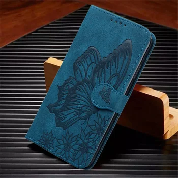 Mode Præget Blomst Butterfly Læder Flip Cover Til Xiaomi Mi 10T Pro 10T Lite Tegnebog Case Card Holder Handske Tilfælde Shell