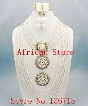 Royal Blå Krystal Afrikanske Perler Bryllup Brude Smykker Sæt, Statement Halskæde Afrikanske Smykker Sæt Gratis Fragt SD104-3