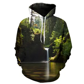 Nye forår og efterår mode natur mænd hoodie 3d-print udendørs maple leaf sne fritid sport shirt, hoodie overs