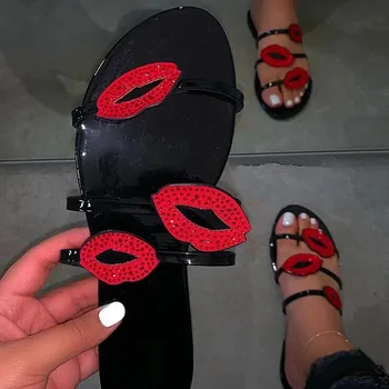 Mode kvinders sandaler og tøfler fashion kvinder'sshoes 2021newsummer læber flatwomen ' s hjemmesko sandaler, tøfler kvinder sko