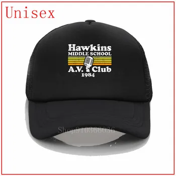 Hawkins Middle School A. V. Club fremmed ting, hvide Hatte trump Huer mænd hatte baseball solskærme for kvinder Mest populære