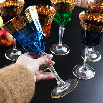 Luksus Krystal Pokal 24K Guld Vin Glas Champagne cup cup fløjte Glas Krystal kopper Kreative Hjem Bar Hotel part Drikke ware