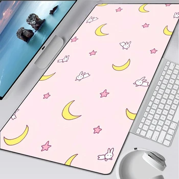 Anime Pink Store Gamer Musemåtte Søde Kawaii Gaming Mouse Pad, Rubber Otaku Låsning Kant Store Mode Laptop Tastatur Musemåtte
