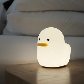 D2 LED Søde Nat Lys Silicone Soft Touch Sensor Dyr Duck LED Nat Lampe Til Baby, Børn, Barn, Soveværelse Dekorativ Gave Lampe