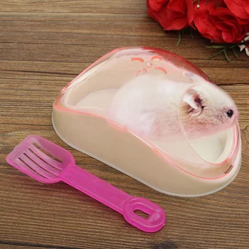 Søde Gennemsigtige Plast-Pet Hamster-Mus Badeværelse Badekar Sand Sauna Toilet Max Med Skovl Hamster Mus Gnaver Bur