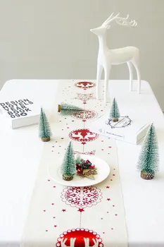 28*270 Stof dobbelt-lag polyester bomuld juletræ tabel flag med med kvast dug Hotel home party Indretning
