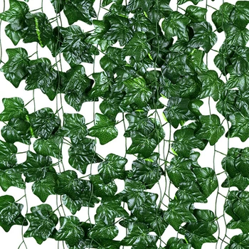 1pc Simulering Drue Vine Blad Vin Dekoration Grønne Blade Rattan Planters Blade Loft Grøn Plante Dekoration