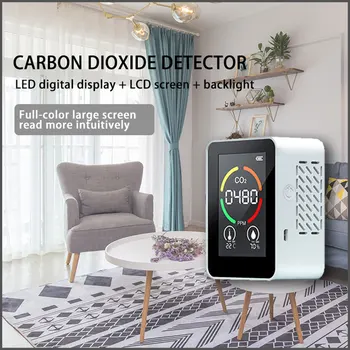 CO2-Air Detektor Kuldioxid Detektor Landbrugs-Produktion Udledning af CO2-Skærm Hvid