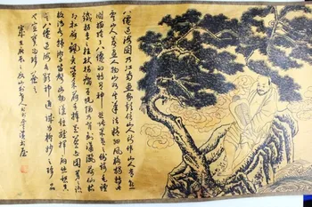 Antiguo chino caligrafía y pintura colección week decoración vægmaleri-los Ocho inmortales que cruzan el diagrama del mar