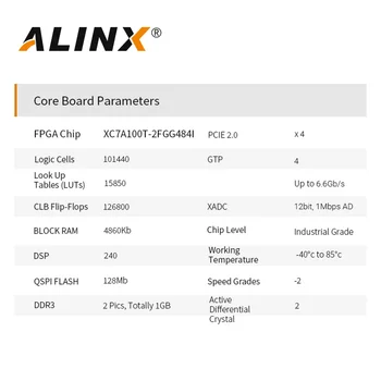 ALINX AX7103: XILINX Artix-7 XC7A100T FPGA Udvikling yrelsen A7 SoMs PCIe-Accelerator Kort