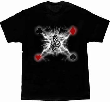 TV-Serien Sons of Anarchy Reaper heldig Poker Sort kortærmet T-Shirt til Sommeren Bomuld kortærmet O-Hals Unisex T-Shirt Nye S-3XL