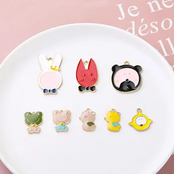 6stk Japansk stil Sjove Dyr Øreringe Til Kvinder kanin frog dum og sød kylling Søde vedhæng DIY smykker øreringe materiale