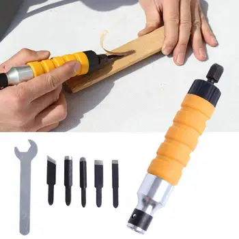 El-Udskæring Håndtere Mejsel Hammer Chuck Kit 5pc Mejsler Træ Udskærings Værktøj til Træbearbejdning flex skaft