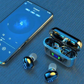 Trådløse Bluetooth Hovedtelefoner med Mikrofon Sport Vandtæt TWS Bluetooth Hovedtelefoner centrale Kontrol Trådløse Headsets Øretelefoner Telefon
