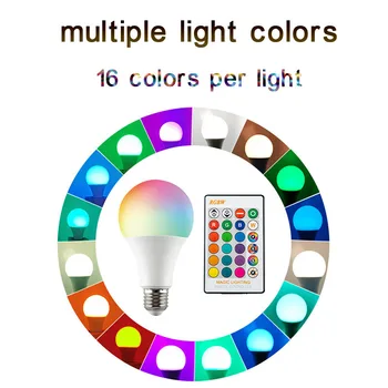 E27 Smart Kontrol Lampe Led RGB Dæmpbar AC 85-220V 5W 10W 15W RGBW Led-Lampe Farverige Skiftende Pære Lampada RGBW Hvidt Hjem