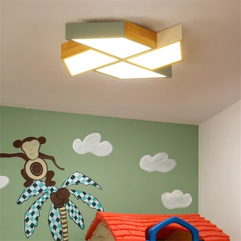 Nordisk Moderne Soveværelse Enkel Lampe i Loftet Moderne Varm Romantisk Macaron børneværelse Oprindelige Træ Kreative Lamper