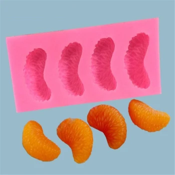 1 stk Pink Fire Appelsiner Silikone Frugt Forme Chokolade Kiks, Slik, Kage Smykker Skimmel Fondant Tangerine Skræl Kage Dekoration