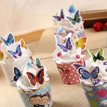 50stk/set Cupcake PVC Butterfly Toppers Bryllup Kage Topper Bryllup Kage Stå Dekoration Kage Udsmykning