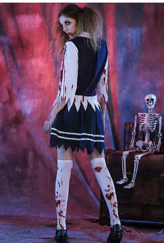 High School Horror Zombie Pige Cosplay Kostume Kvindelige Spøgelse Vampir Maskerade Død Heks Kostume Til Halloween