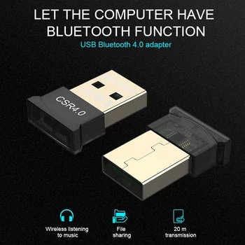 Mini USB Bluetooth-CSR 4.0 Dongle Audio Receiver Trådløse Adapter til PC-TV, værdiboks til Bærbar Computer Understøtter Windows 10/8/7/XP