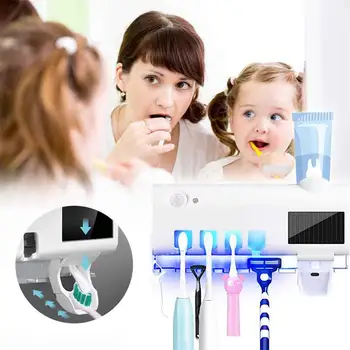 Tandbørste Storage Rack Arrangør Badeværelse Tilbehør Sæt 1 sæt Automatisk Tandpasta Dispenser tandbørsteholder vægbeslag
