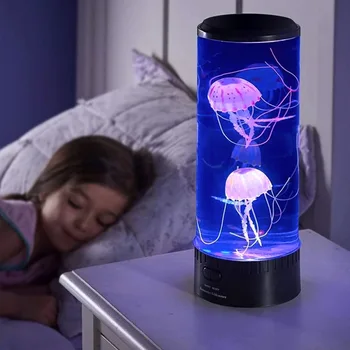 LED Nat Lys Fantasi Jellyfish Lampen USB Power Farverige Skiftende Vandmænd Tank Akvarium Led-Lampe Afslappende Stemning Lys
